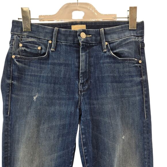 Mother Jeans Womens 27 Looker Ankle Chew Breaking The Law Crop Skinny Distressed - Picture 2 of 14